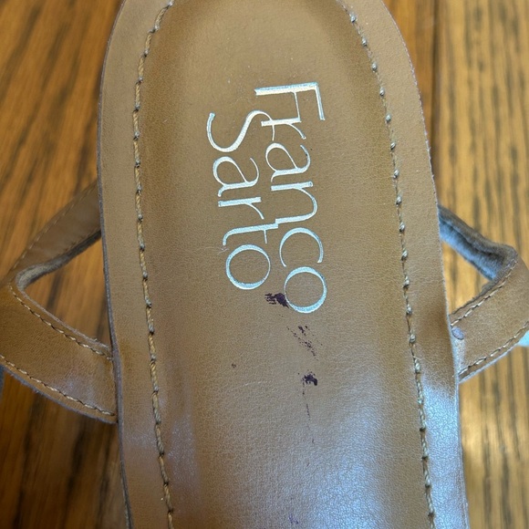 Franco Sarto Clinton2 Taupe Perforated Cork Wedge Platform 4” Sandals Size 10 - Picture 11 of 15